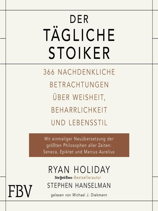 Title details for Der tägliche Stoiker by Ryan Holiday - Wait list